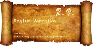 Regius Veronika névjegykártya